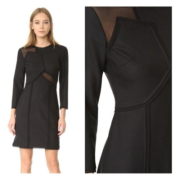 JASON WU Mesh-inset 3/4-sleeve Sheath Dress Size 10 - Picture 4 of 12